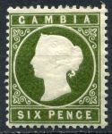 Гамбия 1886-1893 гг. • Gb# 32d • 6 d. • Королева Виктория • стандарт • MH OG VF ( кат. - £80 )