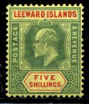 Ливардские о-ва 1907-1911 гг. • Gb# 45 • 5 sh. • Эдуард VII • стандарт • MH OG VF ( кат.- £ 50 )