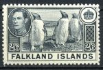 Фолклендские о-ва 1938-1950 гг. • Gb# 160 • 2s.6d. • Георг VI • основной выпуск • пингвины • MH OG VF (кат. - £60)