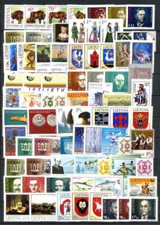 Литва 1996-2003 гг. • Коллекция чистых ** марок • 192 марки и 21 блок • MNH OG XF ( кат. - 235+ )