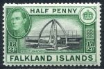 Фолклендские о-ва 1938-1950 гг. • Gb# 146 • ½ d. • Георг VI • основной выпуск • арка из китовых костей • MH OG VF
