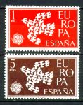 Испания 1961 г. • Mi# 1266-7 • 1 и 5 p. • выпуск "Европа2 • полн. серия • MNH OG VF
