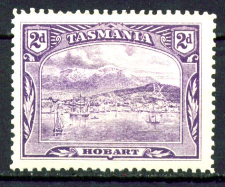 Австралия • Тасмания 1902-1904 гг. • Gb# 239c • 2 d. • Виды и достопримечательности • вид на Хобарт с моря • MH OG VF ( кат.- £14 )