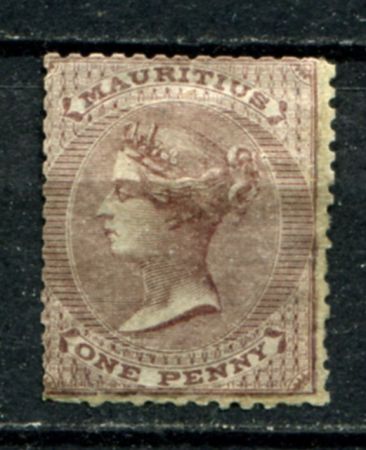 Маврикий 1863-1863 гг. • GB# 46 • 1 d. • Королева Виктория • стандарт • MNG F ( кат. - £350(*) )
