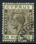Кипр 1924-1928 гг. • Gb# 112 • 6 pi. • Георг V • стандарт • Used F ( кат.- £12 )