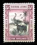 Сьерра-Леоне 1933 г. • Gb# 178 • 5 sh. • 100-летие отмены рабства • Африканский слон • MLH OG VF ( кат.- £160 )