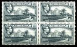 Гибралтар 1938-1951 гг. • Gb# 124b • 2 d. • Георг VI • основной выпуск (перф: 13) • скала Гибралтар(вид с севера) • кв. блок • MNH OG VF ( кат. - £10+ )