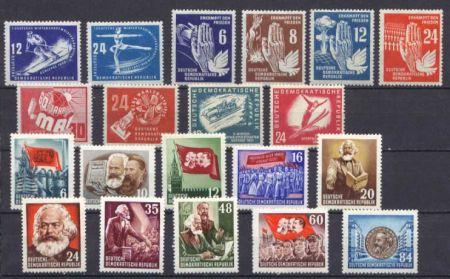 ГДР 195х гг. • набор 20 разных старых марок • MH OG VF