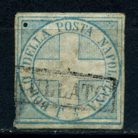 Две Сицилии 1860 г. • SC# 9 • Ѕ t. • аннулят • Used F-VF ( кат. - $3800(оригинал) )