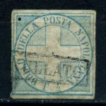 Две Сицилии 1860 г. • SC# 9 • ½ t. • аннулят • Used F-VF ( кат. - $3800(оригинал) )