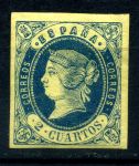 Испания 1862 г. • SC# 55 • 2 c. • Изабелла II • стандарт • MH OG VF ( кат. - $37.5 )