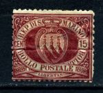 Сан-Марино 1877-1899 г. • SC# 10 • 15 c. • 1-й выпуск • герб Республики • MH OG G ( кат. - $170 )
