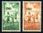 Новая Зеландия 1941 г. • SC# B18-19 • Дети, играющие в баскетбол. надпечатки "1941" • благотворительный выпуск • MNH OG VF