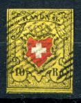 Швейцария 1850 г. • SC# 8 • 10 r. • Государственный герб • стандарт • Used VF ( кат. - $125 )
