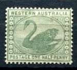 Австралия • Западная Австралия 1885-1893 гг. • Gb# 94a • ½ d. • лебедь • MH OG VF ( кат.- £5 )