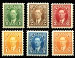 Канада 1937 г. • Sc# 231-6 • 1 - 8 c. • Георг VI • стандарт • полн. серия • MH OG VF ( кат. - $11 ) 