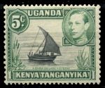 Кения, Уганда и Танганьика 1938-1954 гг. • Gb# 132 • 5 c. • Георг VI основной выпуск • Парусная лодка • MNH OG XF ( кат.- £ 5 )