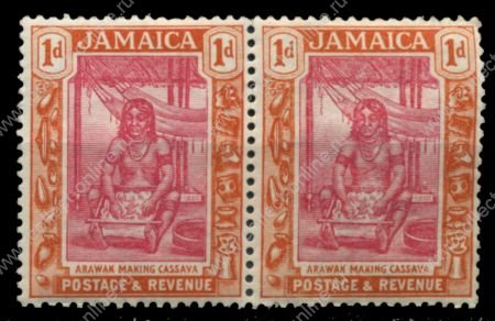 Ямайка 1921-1929 гг. • Gb# 95 • 1 d. • Георг V основной выпуск • приготовление кассавы • стандарт • пара • MNH OG XF