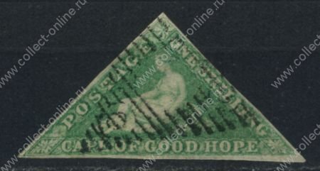 Мыс Доброй Надежды 1863-1864 гг. • Gb# 21 • 1 sh. • "Надежда" • ярко-зелен. • Used XF (кат.- £600)