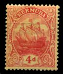 Бермуды 1922-1934 гг. • Gb# 85 • 4 d. • парусник • стандарт • MH OG VF ( кат. - £2 )