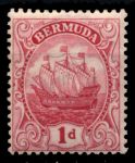 Бермуды 1922-1934 гг. • Gb# 78c • 1 d. • парусник • тип II • стандарт • MH OG VF ( кат. - £55 )