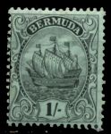 Бермуды 1910-1925 гг. • Gb# 51 • 1 sh. • парусник • стандарт • MH OG VF ( кат. - £5 )