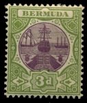 Бермуды 1902-1903 гг. • Gb# 33 • 3 d. • парусники у сухого дока • стандарт • MNH!! OG VF ( кат. - £5 )