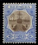 Бермуды 1906-1910 гг. • Gb# 40 • 2½ d. • парусники у сухого дока • стандарт • MNH!! OG VF ( кат. - £30 )