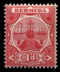 Бермуды 1906-1910 гг. • Gb# 38 • 1 d. • парусники у сухого дока • стандарт • MNH!! OG VF ( кат. - £20 )