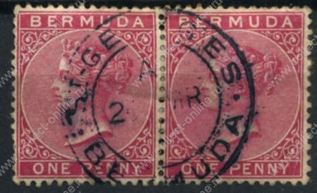 Бермуды 1883-1904 гг. • Gb# 24 • 1 d. • Виктория • стандарт • пара • Used VF
