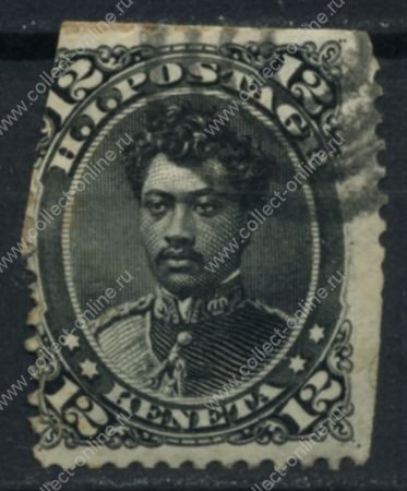 Гаваи 1875 г. • SC# 36 • 12 c. • Принц Лелейохоку • черн • Used G ( кат. - $35 )