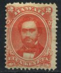 Гаваи 1864-1886 гг. • SC# 31a • 2 c. • король Камехамеха IV • оранж. • MH OG VF ( кат. - $55 )