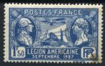 Франция 1927 г. • SC# 244 • 1.50 fr. • Визит американских ветеранов во Францию • аэроплан над Парижем • MH OG F ( кат. - $8 )