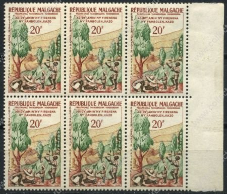 Мадагаскар 1960 г. • SC# 316 • 20 fr. • Неделя деревьев • блок 6 марок • MNH OG F ( кат.- $6 )