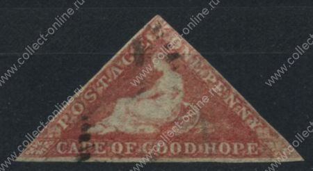 Мыс Доброй Надежды 1858 г. • Gb# 5b • 1 d. • "Надежда" • темно-красная • Used VF (кат.- £300)