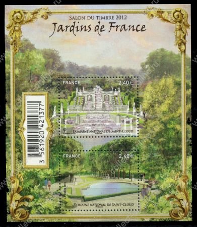 Франция 2012 г. • SC# 4227 • €2.40 + €2.40 • Парки и сады Франции • парк Сен-Клу (Париж) • MNH OG VF- • блок ( кат.- $ 12 )