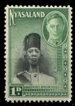Ньясаленд 1945 г. • Gb# 145 • 1 d. • Георг VI основной выпуск • Королевский африканский стрелок • MNH OG VF
