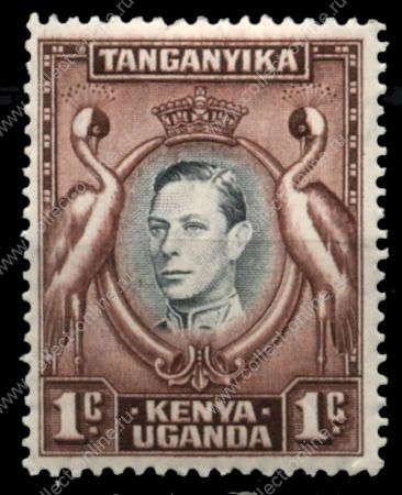 Кения, Уганда и Танганьика 1938-1954 гг. • Gb# 131 • 1 c. • Георг VI основной выпуск • Королевские цапли • MNH OG VF ( кат.- £5 )