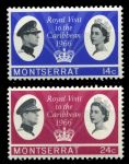 Монтсеррат 1965 г. • Gb# 183-4 • 12 и 24 c. • Королевский визит на Карибы • MNH OG XF • полн. серия ( кат.- £3 )