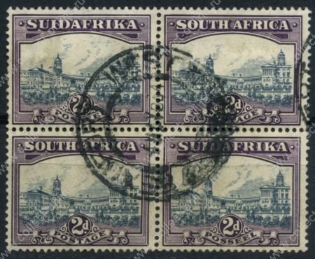 Южная Африка 1927-1930 гг. • GB# 34 • 2 d. • осн. выпуск • здание правительства(пара) • Used F-VF • пара ( кат. - £55 ))