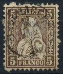 Швейцария 1862-1864 гг. • SC# 43 • 5 c. • "Швейцария" • стандарт • Used XF
