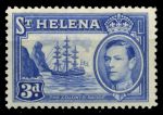 Святой Елены о-в 1938-1944 гг. • Gb# 135 • 3 d. • Георг VI основной выпуск • фрегат в бухте острова • MNH OG XF ( кат. - £80 )