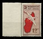 Мадагаскар 1935-1938 гг. • Iv# A10 • 12 fr. • самолет над картой острова • 1-й выпуск • авиапочта • MNH OG* VF  ( кат. - €1.50 )