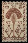 Мадагаскар 1943 г. • Iv# 270 • 80 c. • осн. выпуск • стилизованное дерево путешественников • MNH OG* VF