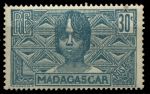 Мадагаскар 1930 - 1938 гг. • Iv# 169 • 30 c. • осн. выпуск • девушка народа бецилео • MNH OG* VF