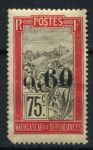 Мадагаскар 1921 г. • Iv# 130 • 60 на 75 c. • осн. выпуск • путешественник в кресле-носилках • надпечатка нов. номинала • MNH OG F ( кат.- €5 )