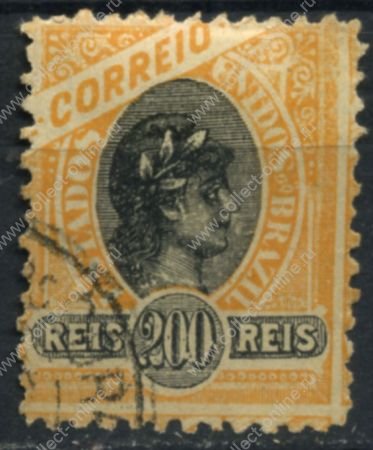 Бразилия 1894-97 гг. • SC# 118 • 200 R. • без в.з. • стандарт • Used VF