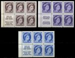 Канада 1954-61 гг. • SC# 337a,340-1a • 1,4 и 5 c. • Елизавета II • стандарт • блоки из буклетов • полн. комплект • MNH OG XF