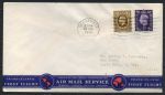 Великобритания 1939 г. • GB# 467,449 • 3 d. и 1 sh. • 1-й трансатлантический почтовый авиамаршрут • авиапочта • Used XF