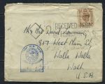 Великобритания 1942 г. • GB# 469 • 5 d. • на конверте(отправлено с боевого корабля) • флотская цензура • Used VF-